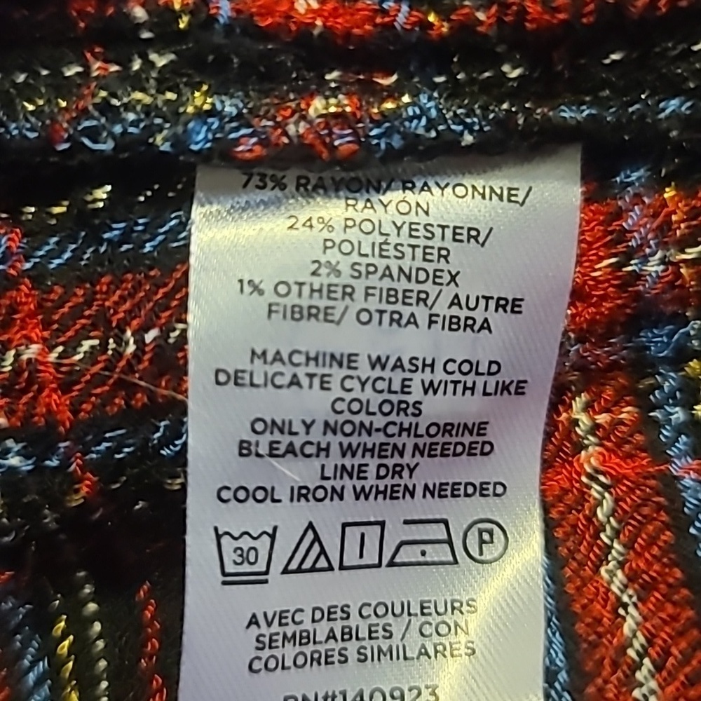 LOFT plaid metalic gold strip prairie dress - Picture 11 of 11